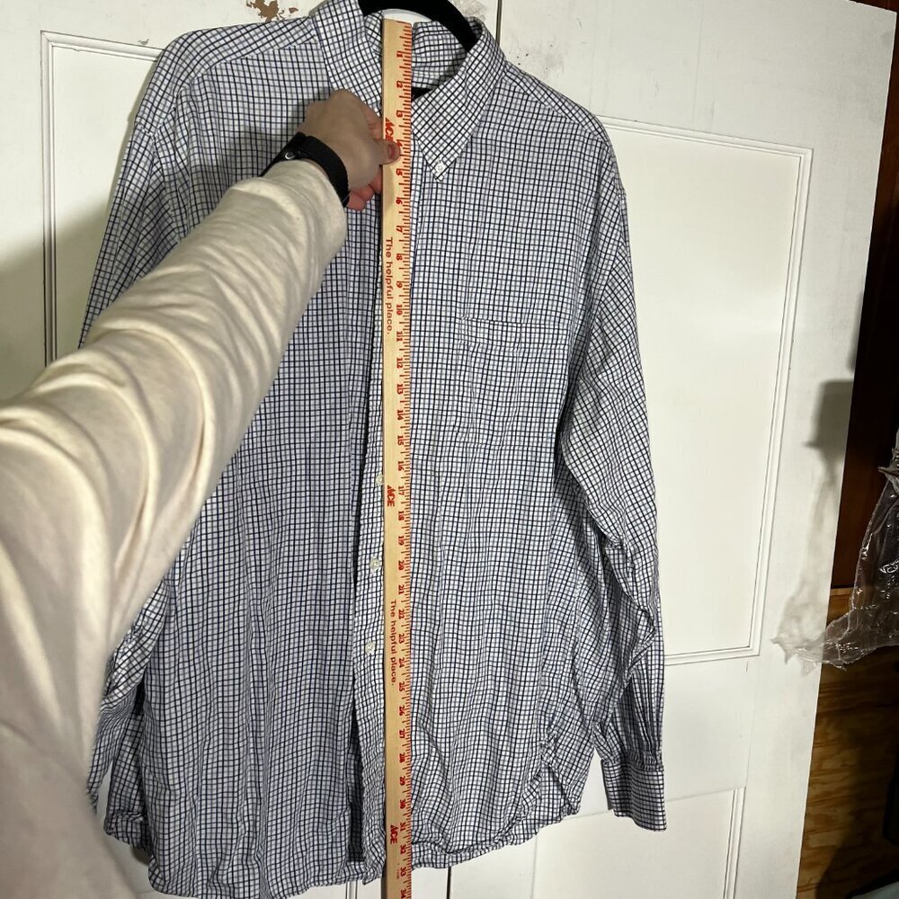 Brooks Brothers Blue and White Check Dress Shirt Egyptian Cotton Size XL/L - Picture 4 of 8